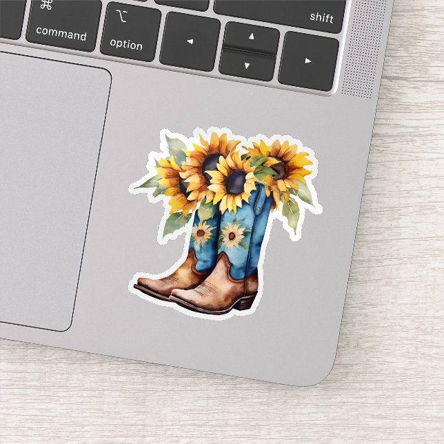 Sunflowers and Cowboy Boots Waterproof  (Detail)