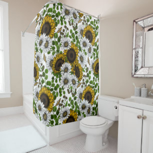 Sunflowers and daisies, summer garden 3