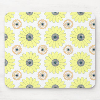Sunflowers and daisy seamless floral pattern mouse pad