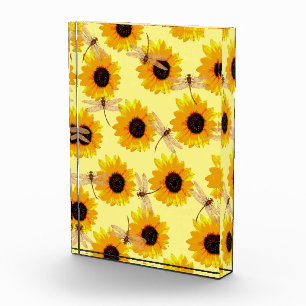 Sunflowers And Dragonflies, Photo Block