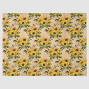 Sunflowers and Dragonflies Series Design 4 Tissue Paper