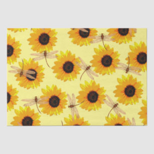 Sunflowers And Dragonflies, Tissue Paper