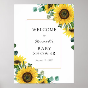 Sunflowers and Eucalyptus Baby Shower Welcome Sign