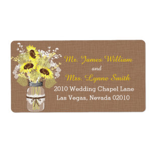 Sunflowers and Lace Wedding Label