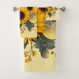 Sunflowers and Lemons Autumn Arrangement Towel