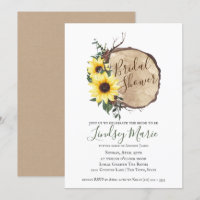Sunflowers and Log Slice Bridal Shower