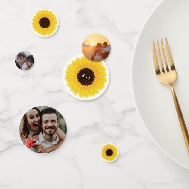 Sunflowers and Photos Confetti (Group)