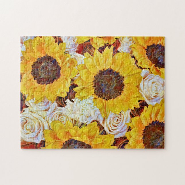 Sunflowers and Roses Art Flower Puzzle (Horizontal)