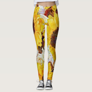 Sunflowers and Roses Art Leggings
