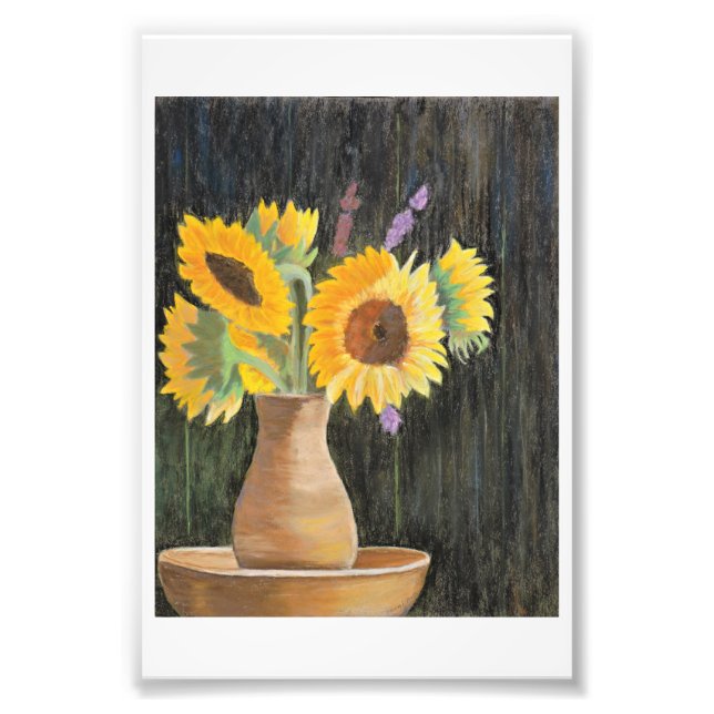 Sunflowers and Shadows Photo Print (Front)