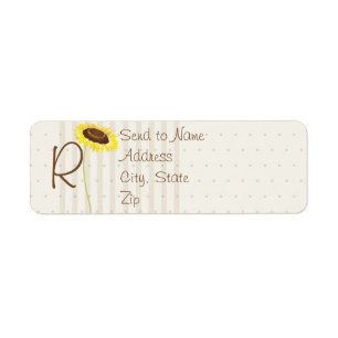 Sunflowers And Stripes Collection Monogram Address