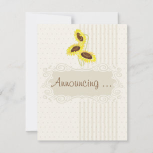 Sunflowers And Stripes Engagement Announcement