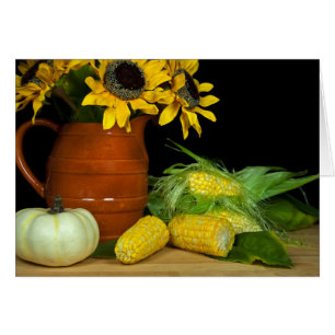 sunflowers and sweet corn