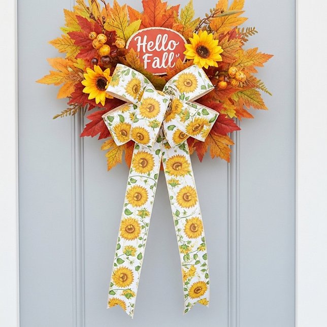 Sunflowers and text satin ribbon (Creator Uploaded)