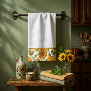 Sunflowers and text towel