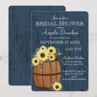 Sunflowers and Wine Barrel Rustic Bridal Shower