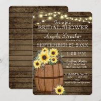 Sunflowers and Wine Barrel Rustic Bridal Shower