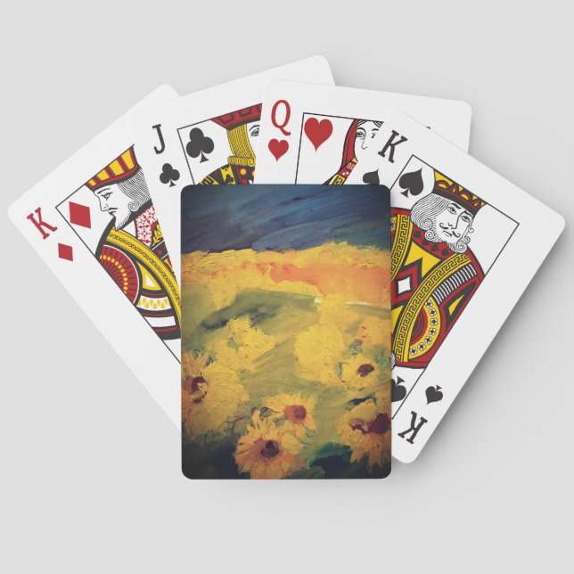 Sunflowers Art Classic Playing Cards (Back)