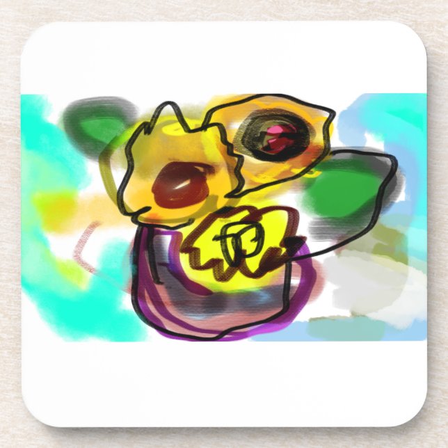 Sunflowers art cool coaster (Front)