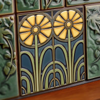 Sunflowers Art Deco Floral Wall Decor Art Nouveau