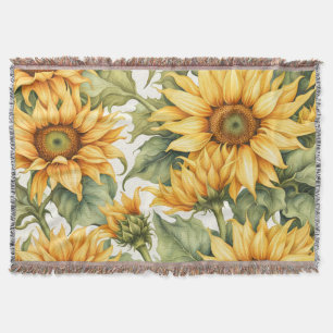Sunflowers Art Pattern Design Throw Blanket