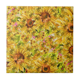 Sunflowers Art Tile
