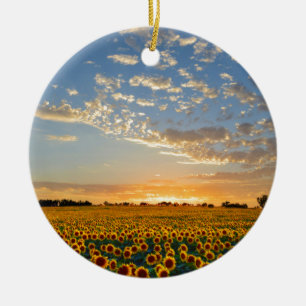 Sunflowers at Sunset Ceramic Ornament