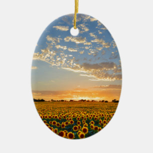 Sunflowers at Sunset Ceramic Ornament
