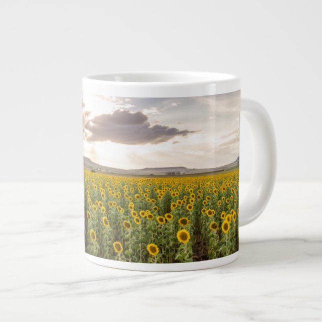 Sunflowers at Sunset Large Coffee Mug (Front Right)