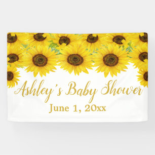 Sunflowers Baby Shower Backdrop Boho Floral Prop Banner