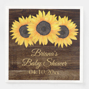 Sunflowers Baby Shower Dinner Napkin