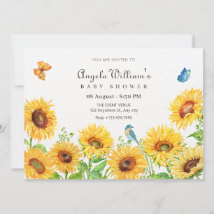 Sunflowers baby shower invitation