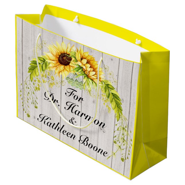 Sunflowers - Back Customization Large Gift Bag (Back Angled)