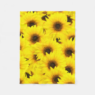Sunflowers background fleece blanket