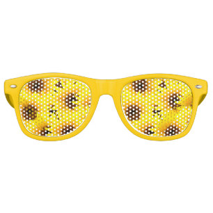Sunflowers background retro sunglasses