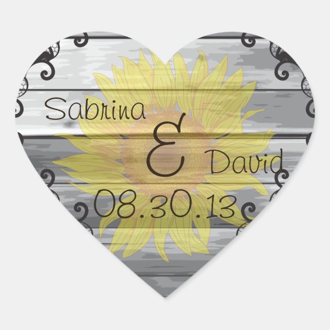 Sunflowers Barn Wood Collection Envelope Seal (Front)