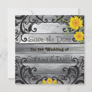 Sunflowers Barn Wood Collection Save the Date