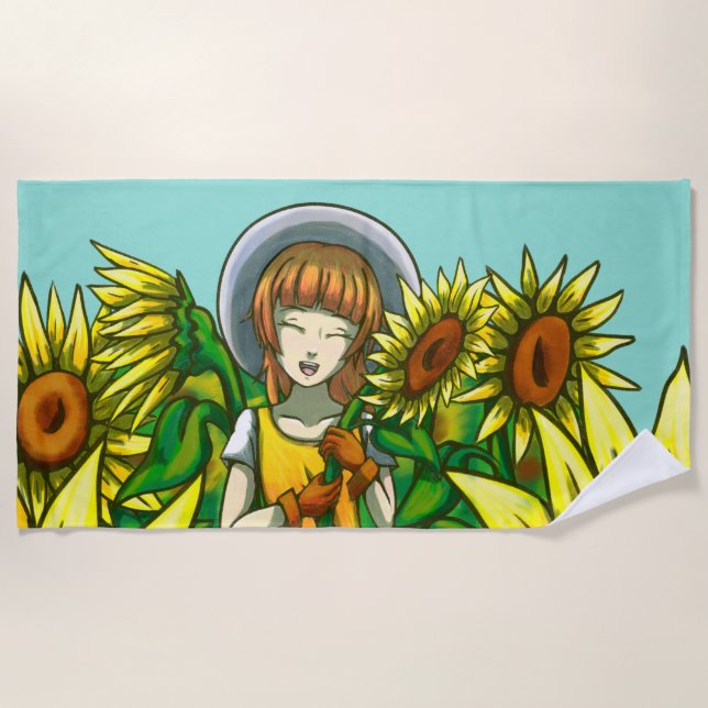 Sunflowers Beach Towel (Front)