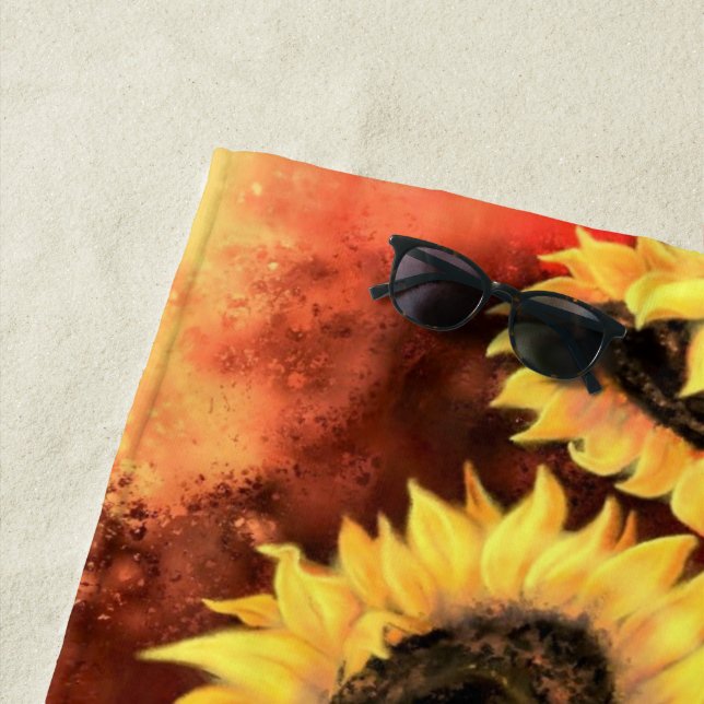 Sunflowers Beach Towel (In Situ)