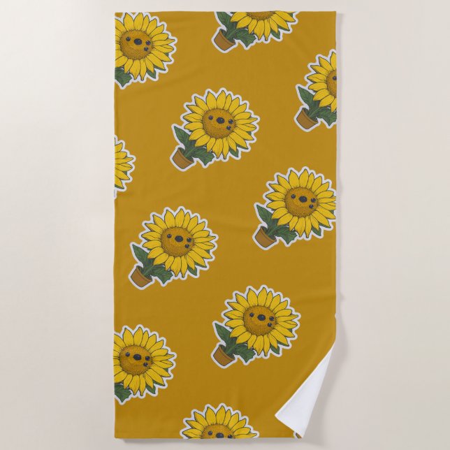 SUNFLOWERS  BEACH TOWEL (Front)