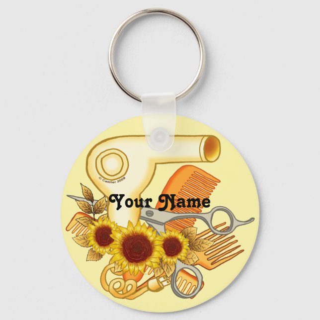 Sunflowers Beautician Keychain (Front)