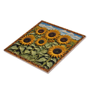 Sunflowers Beautiful Trendy Collection Tile