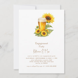 Sunflowers &  Beer Engagement Party II Invitation