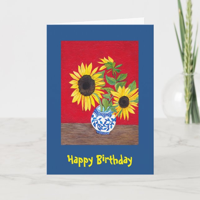 Sunflowers Birthday Card to customize (Front)