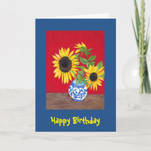 Sunflowers Birthday Card to customize