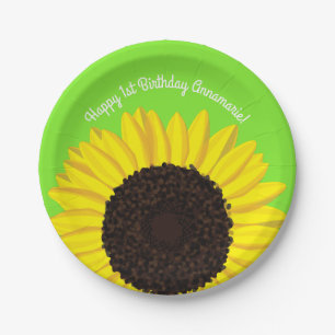 Sunflowers Birthday Party Paper Plate