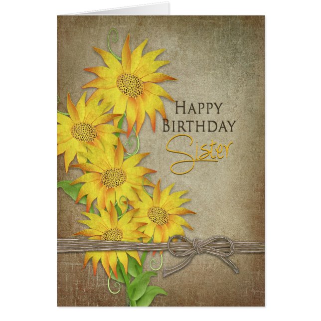 Sunflowers - Birthday - Sister (Front)