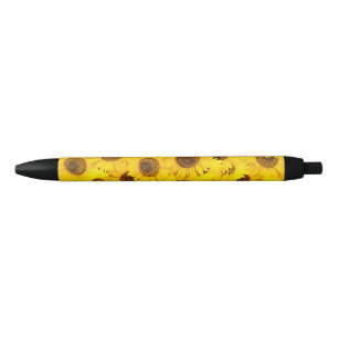 Sunflowers Black Ink Pen