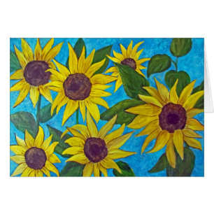 Sunflowers blank inside Card