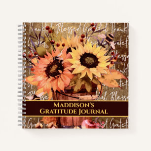 Sunflowers Blessings Gratitude Thankful Gratitude Notebook